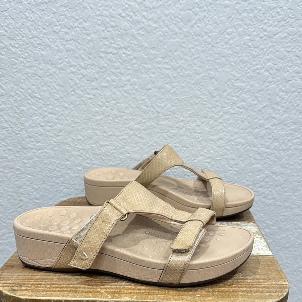 Vionic Lucia Leather Slide Sandals Size 8